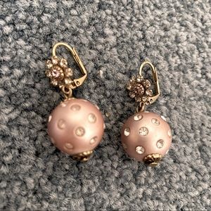 betsey johnson pink pearl earrings